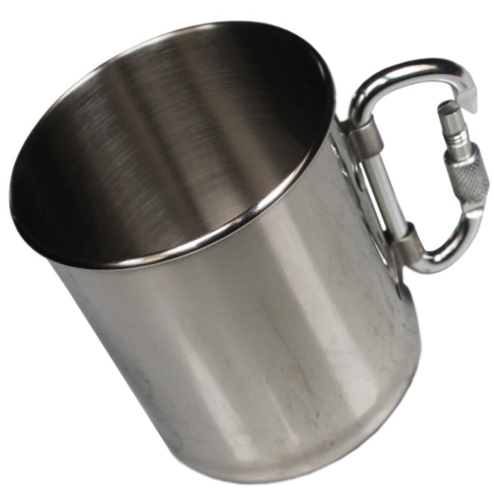 Fox Outdoor, cup, stainless steel, mug, single-walled, with carabiner, 220 ml